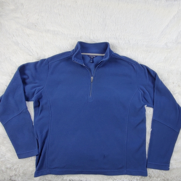 Land's End Blue Fleece Pullover Sweatshirt Polartec - Excellent Condition - L/T - Picture 1 of 10